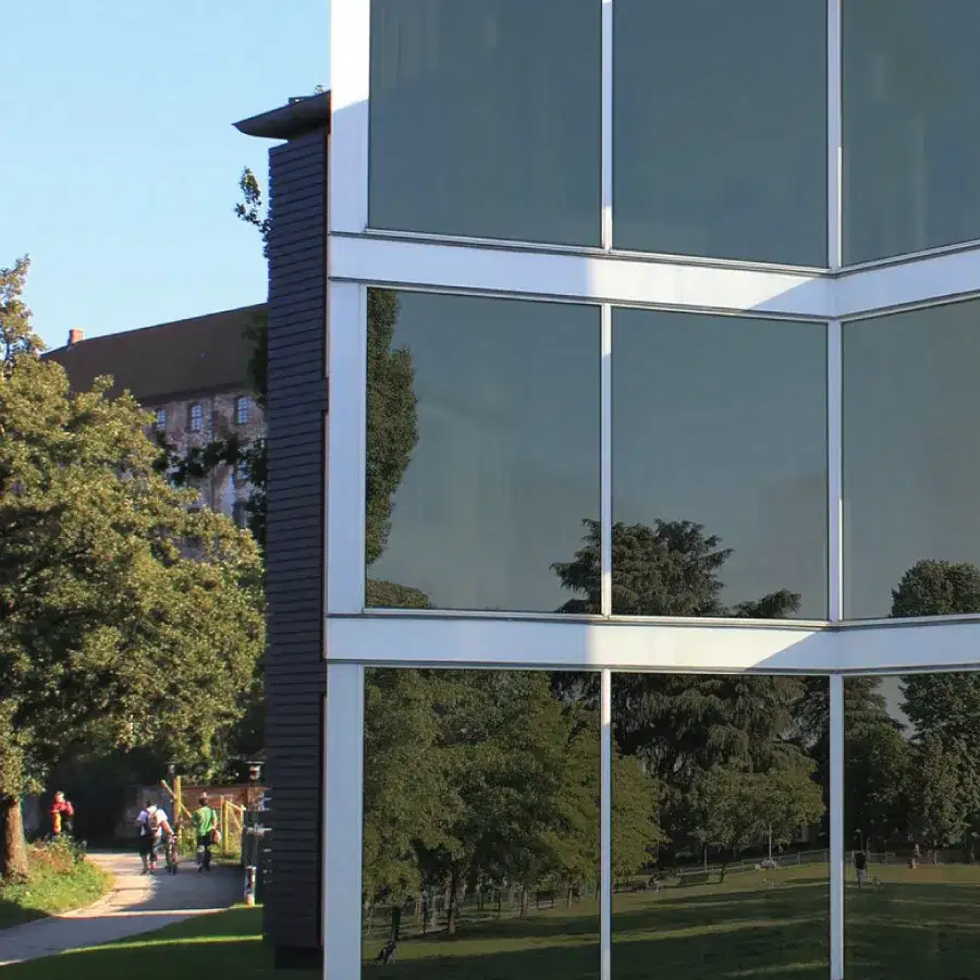 Neutral architectural window film on residential exterior glass